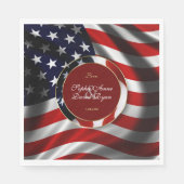 Serviette En Papier Mariage d'or moderne Patriotique Élégant USA (Devant)