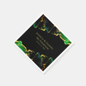 Serviette En Papier Mariage d'or noir Abstrait unique (Coin)