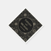 Serviette En Papier mariage d'or noir mystique moderne (Coin)