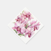 Serviette En Papier Mariage d'orchidées rose et blanche (Coin)