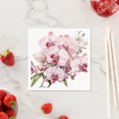 Serviette En Papier Mariage d'orchidées rose et blanche (En situation)