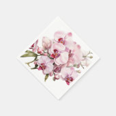 Serviette En Papier Mariage d'orchidées rose et blanche (Coin)