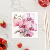 Serviette En Papier Mariage d'orchidées roses et violettes (En situation)