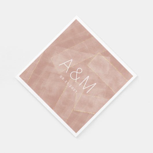 Serviette En Papier mariage doré abstrait moderne (Coin)