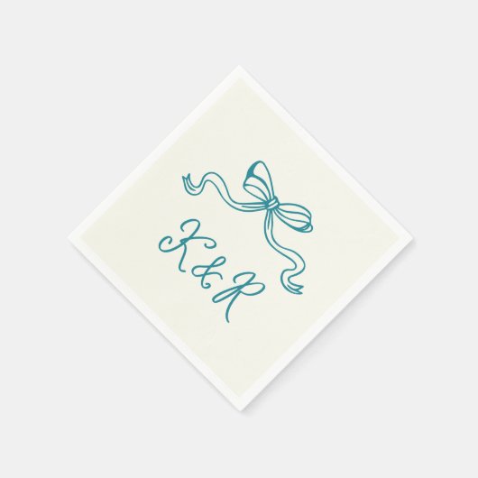 Serviette En Papier Mariage double Monogramme à main blanche (Coin)