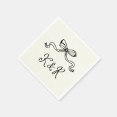 Serviette En Papier Mariage double Monogramme à main blanche (Coin)