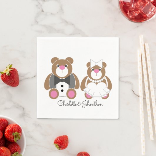 Serviette En Papier Mariage d'ours en peluche (En situation)