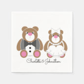 Serviette En Papier Mariage d'ours en peluche (Devant)