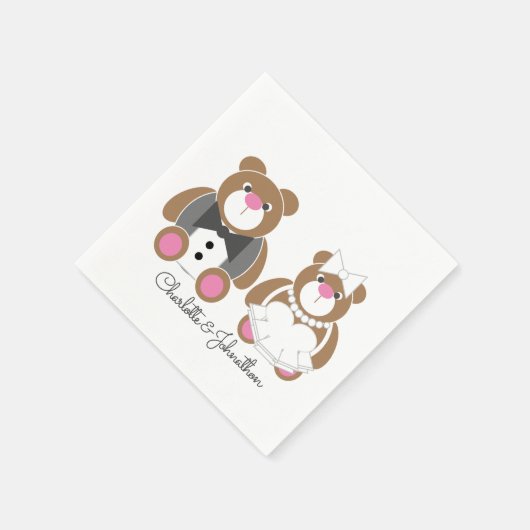 Serviette En Papier Mariage d'ours en peluche (Coin)