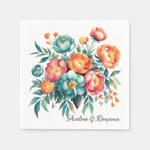 Serviette En Papier Mariage du bouquet Radiant Peony