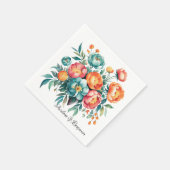 Serviette En Papier Mariage du bouquet Radiant Peony (Coin)