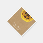 Serviette En Papier Mariage du Burlap Country Sunflowers (Coin)