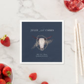Serviette En Papier Mariage du crâne Boho Chic Steer (En situation)