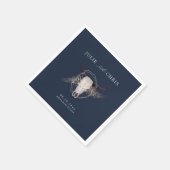 Serviette En Papier Mariage du crâne Boho Chic Steer (Coin)