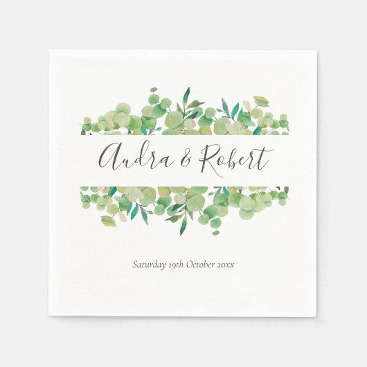 Serviette En Papier Mariage du jardin d'Eucalyptus (Devant)