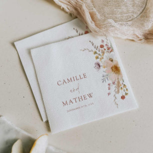 Serviette En Papier Mariage du jardin fleur sauvage