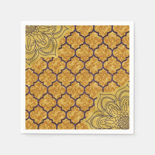 Serviette En Papier Mariage du parti royal indien Purple Gold Elegant (Devant)