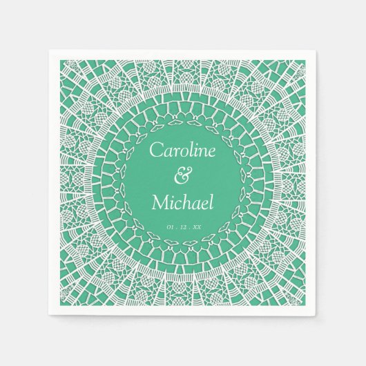 Serviette En Papier Mariage du parti White Lace (Devant)