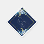 Serviette En Papier Mariage du soir élégant en or bleu marine (Coin)