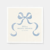 Serviette En Papier Mariage Dusty Blue avec Arc Dessiné à la Main (Devant)