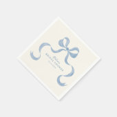 Serviette En Papier Mariage Dusty Blue avec Arc Dessiné à la Main (Coin)