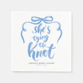Serviette En Papier Mariage Dusty Blue Bow Elle se marie Shower (Devant)