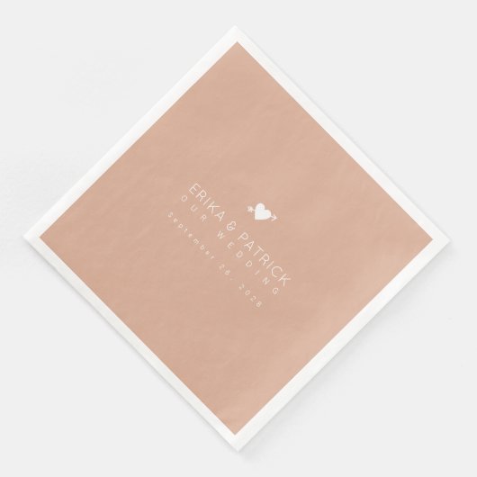 Serviette En Papier Mariage Dusty Rose élégamment conçu (Coin)