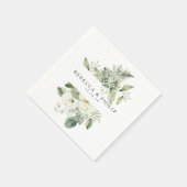 Serviette En Papier Mariage Dusty Sage Green (Coin)
