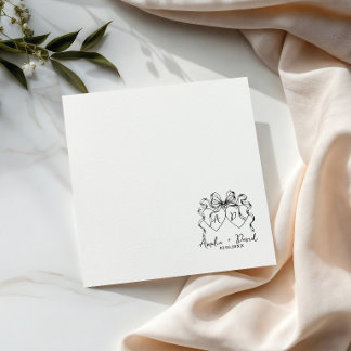 Serviette En Papier Mariage écrit à la main cœur amour, Personnalisé 