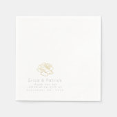 Serviette En Papier Mariage Élégamment imprimé blanc (Devant)