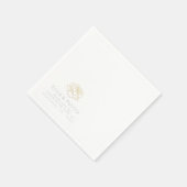 Serviette En Papier Mariage Élégamment imprimé blanc (Coin)