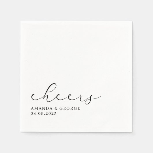 Serviette En Papier Mariage élégant (Devant)