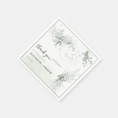 Serviette En Papier Mariage Élégant à la Végétation d'Eucalyptus (Coin)