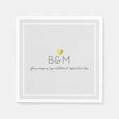Serviette En Papier Mariage élégant amour Monogramme gris (Devant)
