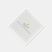 Serviette En Papier Mariage élégant amour Monogramme gris (Coin)