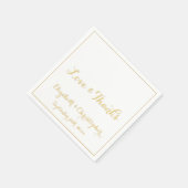 Serviette En Papier Mariage élégant Amour Remerciements Faux Or Papier (Coin)