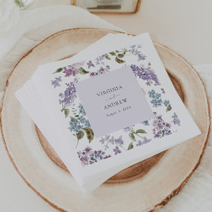 Serviette En Papier Mariage Élégant au Lilas