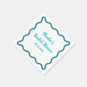 Serviette En Papier Mariage Élégant avec Bordure Ondulée et Écriture M (Coin)