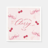 Serviette En Papier Mariage Élégant avec Cerise sur le dessus (Devant)