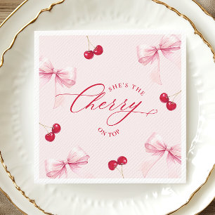Serviette En Papier Mariage Élégant avec Cerise sur le Haut