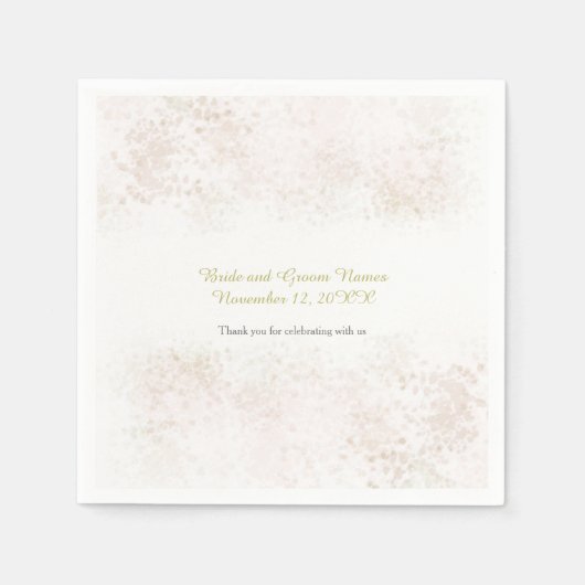 Serviette En Papier Mariage Élégant Blush Flush (Devant)