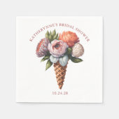 Serviette En Papier Mariage Élégant Bohème Rustique de Crème Glacée (Devant)