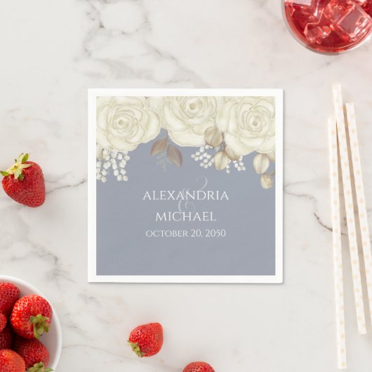 Serviette En Papier Mariage Elegant Boho Floral (En situation)