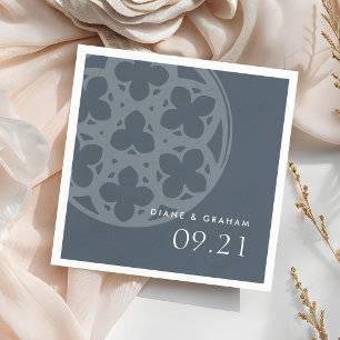 Serviette En Papier Mariage Élégant Classique Chic Cathédrale Orion Bl
