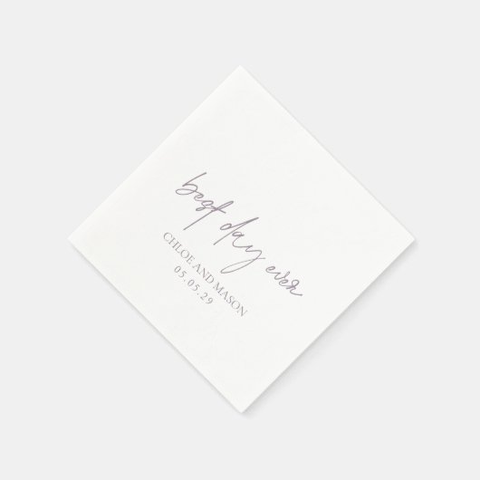 Serviette En Papier Mariage élégant classique Dusty Lilac (Coin)