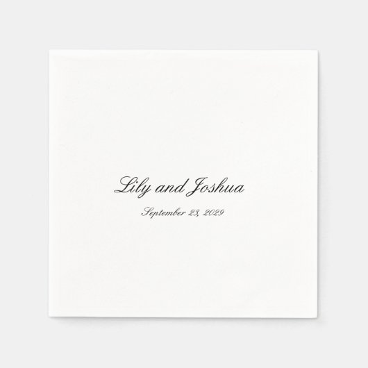 Serviette En Papier Mariage élégant classique Lily (Devant)