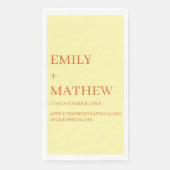 SERVIETTE EN PAPIER MARIAGE ÉLÉGANT CLASSIQUE MODERNE PERSONNALISÉ STY (Devant)