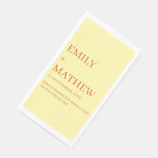 SERVIETTE EN PAPIER MARIAGE ÉLÉGANT CLASSIQUE MODERNE PERSONNALISÉ STY (Coin)