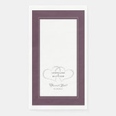 Serviette En Papier Mariage élégant Coeurs chic pourpre pour toujours  (Devant)