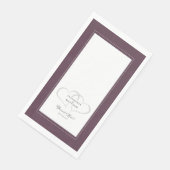 Serviette En Papier Mariage élégant Coeurs chic pourpre pour toujours  (Coin)